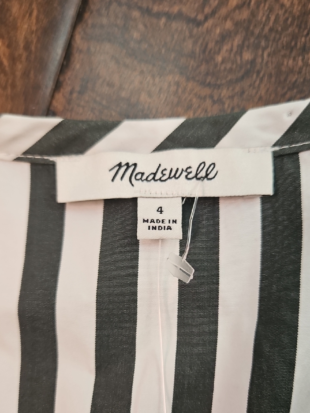 Madewell Janis Stripe Long Sleeve Cotton Poplin Shirtdress In Deep Forest - Picture 11 of 11